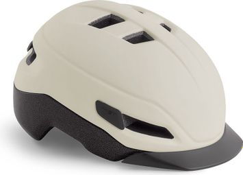 Casque Urban MET Grancorso Mat Sand Blanc Réfléchissant