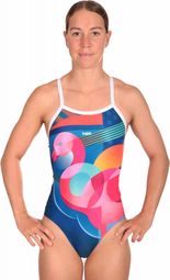 Mako Damen Badeanzug Nereid Flamingo Blau / Mehrfarbig