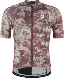 Maillot Manches Courtes Vélo Rogelli Essential Graphic II Taupe/Bordeaux Homme