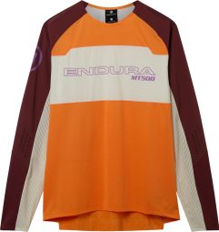 Camiseta de manga larga Endura MT500 Burner Lite naranja para hombre