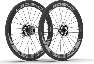 Paire de Roues Legend Wheels 45P RS4 - 12X100 - 12X142mm - DT 180EXP - Disc Centerlock - Campagnolo