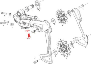 Sram Kit de perno y arandela de anclaje de cable de desviador trasero X01 Eagle