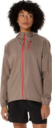 Veste imperméable Asics Fujitrail Elite Beige Femme