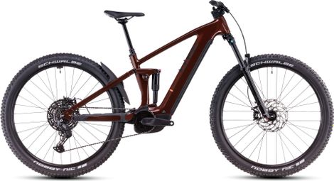 VTT Électrique Tout-Suspendu Cube Stereo Hybrid One44 Pro 800 Shimano Cues 11V 800 Wh 29'' Rouge Orange Bourbon 2025