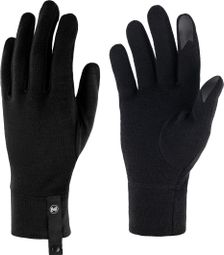 Buff Merino Midweight Long Gloves, Black