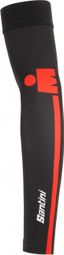 Santini X Ironman Vis Arm Coolers Arm Warmers Black / Red