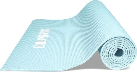 GORILLA SPORTS ® Tapis de yoga PVC - 180x60x0 5cm | tapis de gymnastique avec sangle de voyage pour le yoga  le pilates et le fitness couleur au choix - Couleur : BLEU CLAIR