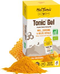 Lot de 6 Gels Énergétiques Meltonic Tonic' Gel Bio Ultra Endurance Miel / Curcuma / Gelée Royale 6x20g
