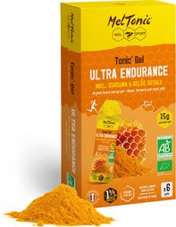 Lot of 6 Energy Gel Meltonic Tonic' Gel Bio Ultra Endurance Honey / Turmeric / Royal Jelly 6x20g