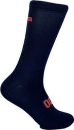 Chaussettes de Cyclisme Hautes Respirantes Brodées Classy Evo II Mooquer Bleu Marine