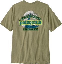 Camiseta de manga corta Patagonia Great Waves Responsibili-Tee verde para hombre