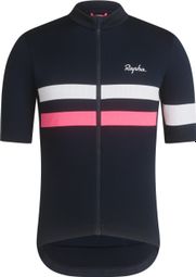 Kurzarmtrikot Rapha Brevet Blau Navy/Rosa