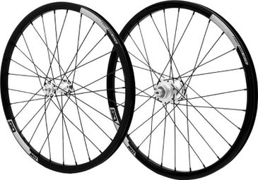 Paire de Roues 20'' (451) Pride Control SD M11 Disque Aluminium 28H Moyeu Argent