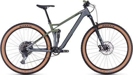 Cube Stereo One22 HPC TM Full Suspension MTB Sram GX/NX Eagle 12V 29'' Grigio Flash Verde Oliva 2024