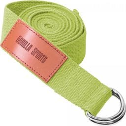 Sangle de Yoga 100% coton - Sangle pour étirements - Fermetures en métal - 11 coloris - Couleur : VERT