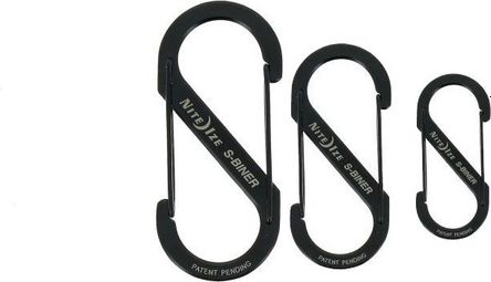 Mousquetons S-Biner Taille 2  3 et 4 noir - Nite Ize