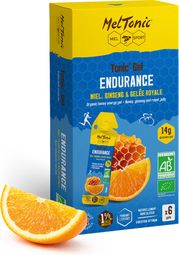 Batch of 6 Energy Gels Meltonic Tonic' Gel Bio Endurance Honey/Ginseng/Orange 6x20g