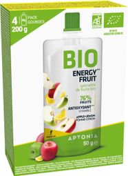 4 gel energetici Aptonia Organic Fruit Power BIO Mela Limone 50g