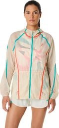 Veste coupe-vent Asics Road Limited Series Packable Beige Femme