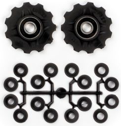 Elvedes Jockey Wheels x10 Kit with Spacers Black 