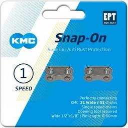 KMC Chaîne Link Single Vitesses Snap-On 1/2X1/8  Wide Ept - Argent (2 Pcs)