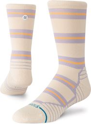 Stance Mid Crew Beam Stripe sokken Beige/Paars/Oranje