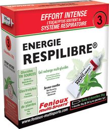 Packung mit 6 Energie-Gels Fenioux Respilibre Energie 3 Minze - 6x35g