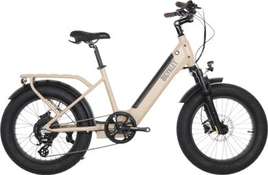 Vélo Cargo Shortail Électrique Bicyklet Shimano Altus 7V 670 Wh 20'' Beige Ivoire