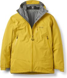Chaqueta impermeable RAB Downpour Mountain amarilla para hombre