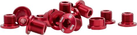 Box One M8.5 and M6 Red Aluminum Chainring Screws (x5 Units)
