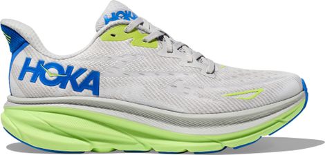 Chaussures Running Hoka Clifton 9 Gris/Vert/Bleu Homme