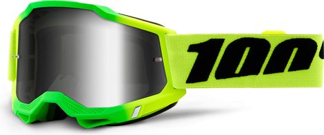 100% Accuri Goggle Travis Espejo Lente plateada / Amarillo verde