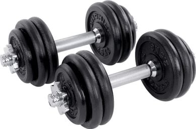 Kit haltères musculation avec barre d’extension 30 kg pour hommes et femmes musculation prise de masse sport fitness noir