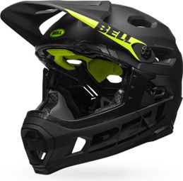 Casque avec Mentonnière Amovible Bell Super DH Mips Noir Mat Vert Fluo