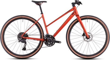 Vélo Fitness Cube Nulane Pro Trapeze Shimano Cues 10V 700 mm Orange Rouge Fire 2025