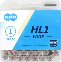 KMC Chaîne de vélo Hl1 1/8 Wide Silver 100 maillons