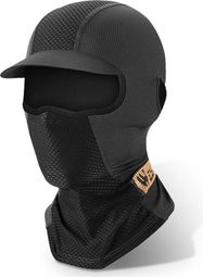 Cachecou Cagoule en Soie Glacée Anti UV avec Visière Pêche Noir