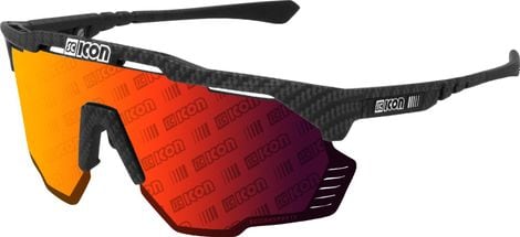 Scicon Sports Aeroshade Kunken Monogram Lunettes De Soleil De Performance Sportive (Scnpp Red Multimirror Monogramme/Compagnon De Carbone)