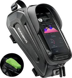 Sacoche de cadre blindé Rockbros B68 pour vélo avec poche pour téléphone noir