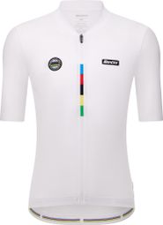 Maillot manga corta Santini Mondo UCI Blanco