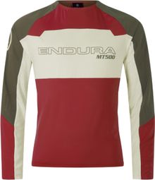 Maillot Manches Longues Endura MT500 Burner Lite Rouge/Vert