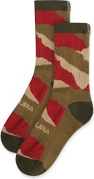 Endura Peak Camo Sokken Groen/Rood