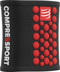 Paire de bandeaux poignet Compressport Sweatbands 3D.Dots Noir/Rouge