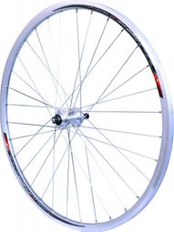 ROUE 700 COURSE ARRIERE JANTE ALU DOUBLE PAROI ARGENT FREIN PATIN MOYEU ALU BLOCAGE RAPIDE ROUE LIBRE 6/7/8V .