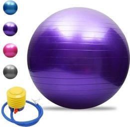 Balle de yoga Balle d'équilibre Pilates Barre de gymnastique physique Balle d'exercice physique 75 cm Violet