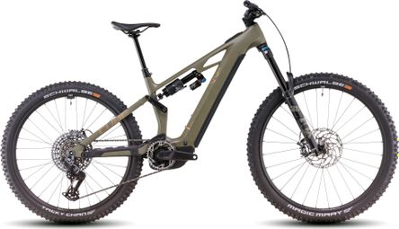 VTT Électrique Tout-Suspendu Cube Stereo Hybrid One77 HPC TM 800 Sram GX Eagle AXS 12V 800 Wh 29''/27.5'' Vert Dusty Olive 2025