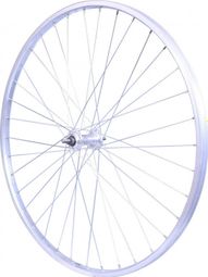 ROUE 650B 275  AVANT JANTE ALU SIMPLE PAROI ARGENT FREIN PATIN MOYEU ALU ECROUS .