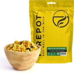 Comida liofilizada Firepot: dahl y arroz con espinacas - 135 g