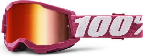 100% STRATA 2 Kids Goggle | Red | Red Mirror Lenses