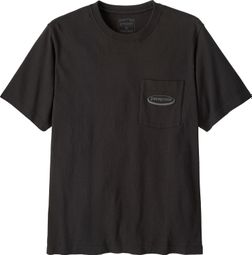 Patagonia Midweight T-shirt met korte mouwen en ovaal logo op de zak, zwart, heren